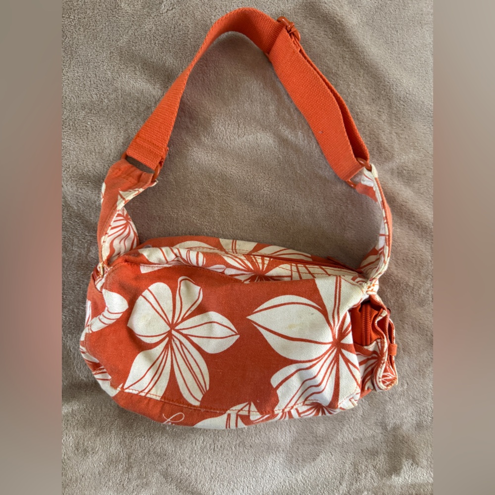Roxy Y2K Surf Core Floral Shoulder Bag Orange Beachy Boho - Picture 6 of 13